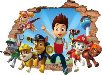 NÁLEPKY NA STENU PSI PAW PATROL Otvor