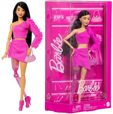 BÁBIKA BARBIE DELUXE STYLE 2 v outfite v štýle Barbiecore s protézou nohy