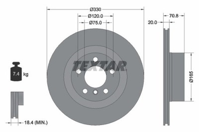 TEXTAR 92256303 ДИСК ТОРМОЗНЫЙ фото