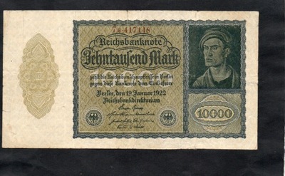 BANKNOT NIEMCY - 10000 marek - 1922 rok
