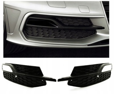 Решітка решітка радіатора pod протитуманна фара audi a3 8v s3 13-17 p+l plaster стільники чорний фото №1