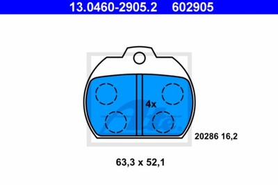 КОЛОДКИ ТОРМОЗНЫЕ - КОМПЛЕКТ 13.0460-2905.2