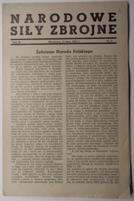 Pismo Narodowe Siły Zbrojne Nr 9, NSZ, 14 VII 1944
