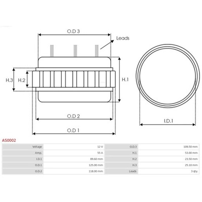 STATOR, ELECTRIC GENERATOR AS-PL AS0002  