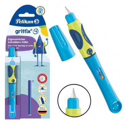 Pióro wieczne ergonomiczne PELIKAN Griffix neon fresh blue blister 820363