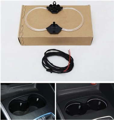 PARA AUDI A3 S3 8V AMBIENT CUP HOLDER LIGHT LIGHTS WITH INSTALL HARNE~2293  