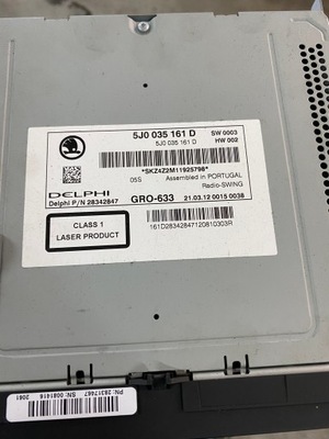 Радио i карман skoda fabia ii 5j0035161d фото №1