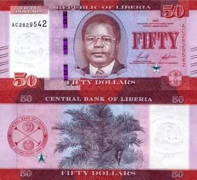 # LIBERIA - 50 DOLARÓW - 2022 - P-40 (P-NEW) UNC