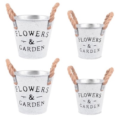 DONICZKA DO SADZENIA OZDOBNE DONICZKI DONICZKA NA KWIATY WYSTRÓJ RUSTYKALNY BLASZANE WIADRO