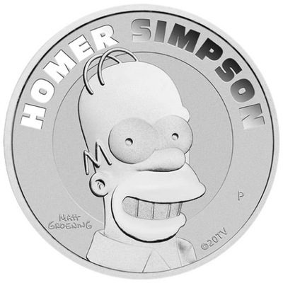 Srebrna Moneta The Simpsons: Homer Simpson 2022, 1 uncja