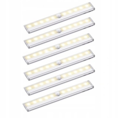 6X PEGATINA LÁMPARA DIODO LUMINOSO LED SENSOR MOVIMIENTO ACUMULADORES  