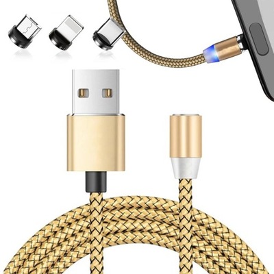 Kabel magnetyczny przwód do ładowania 3w1 micro typ-c usb lightning 1m USBC