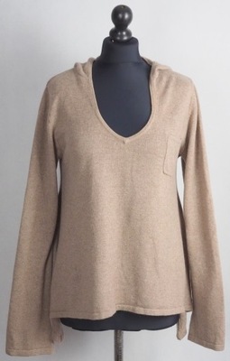 Sweter 100%Kaszmir-z kapturem-oversized 36 S