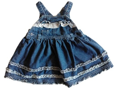 Sukienka jeans jeansowa falbanki TU 3-6m 62 68