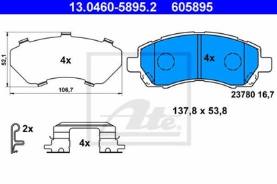 ZAPATAS DE FRENADO PARTE DELANTERA ATE 13.0460-5895.2  