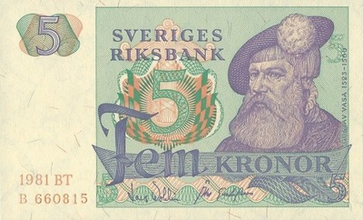 Szwecja - 5 Kronor - 1981 - P51d - St.1