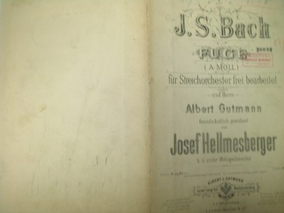 FUGE a-moll J.S.Bach pieczęcie Lwów juz po rosyjsku XIX/XX w