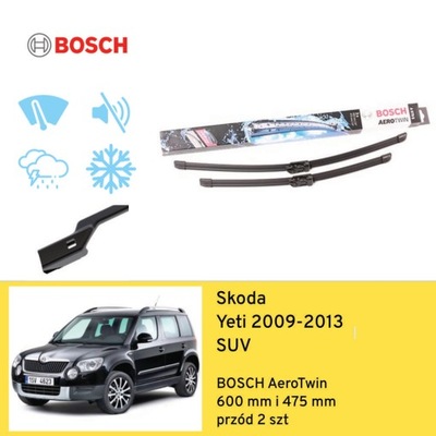 ESCOBILLAS PARTE DELANTERA PARA SKODA YETI SUV (2009-2013) BOSCH  