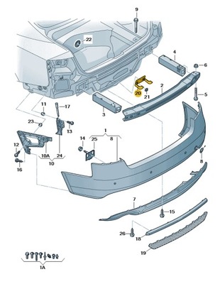 NOWE ORIGINALŪS AUDI OE JUOSTA TVIRTINIMO 8K9807861 