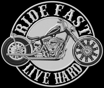 ANTSIUVAS RIDE FAST LIVE HARD MOTOCIKLAS XL HAFTOWANA Z TERMOFOLIA CHOPPER 