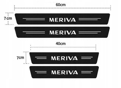 OPEL MERIVA PEGATINAS DE PROTECCIÓN AL UMBRALES 4 PIEZAS  