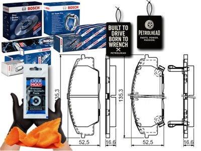 SABOTS DE FREIN DE FREIN ACURA RSX HONDA CIVIC CIVIC VII C #PETROLHEAD PRO+ KIT3 - milautoparts.fr