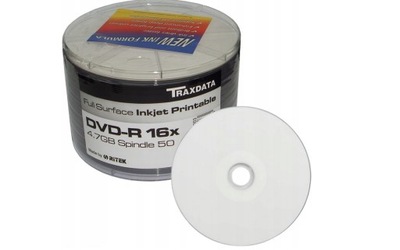 Płyty Traxdata Ritek DVD-R 4,7GB do nadruku 50 szt