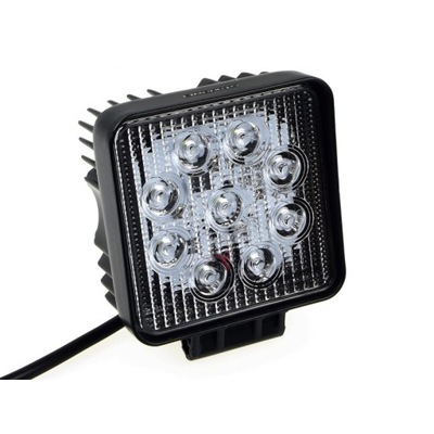 FARO EN FUNCIONAMIENTO HALÓGENO WARSZTAT 9X DIODO LUMINOSO LED KWADRAT 27W 6000K IP67 60° 11X13CM  