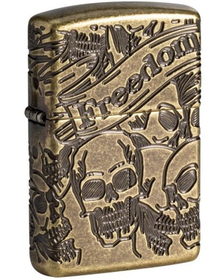 zapalniczka Zippo 49035 Armor Freedom Skull Antiqu