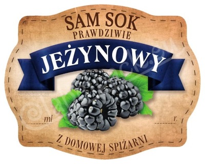 SOK JEŻYNOWY - Etykieta, naklejka 10x