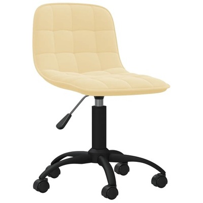 Obrotowe krzesło biurowe, kremowe, tapicerowane ak
