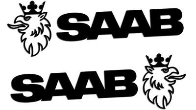 WYCINANE STICKERS SAAB I GRYF #1 SET - LEFT I RIGHT VARIOUS COLORS!  