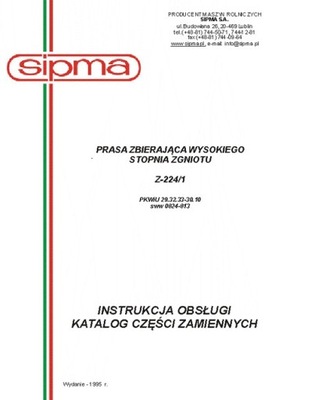 SIPMA Z-224/1 - instrukcja/katalog (1995) 