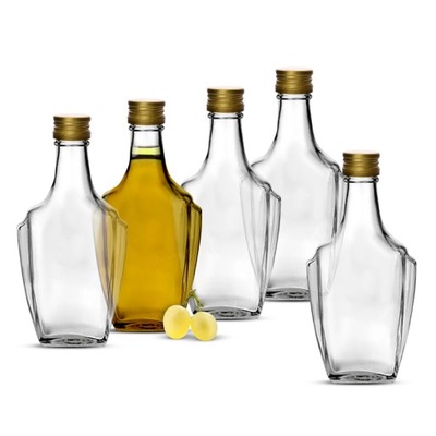 Butelki na nalewkę i sok alkohol szklane z nakrętkami 0,25l zestaw 5szt.