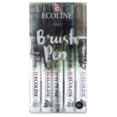 ECOLINE Grey Brush Pen zestaw 5 kolorów