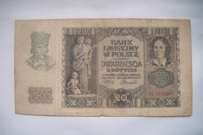 POLSKA Banknot 20 zł 1940 seria H