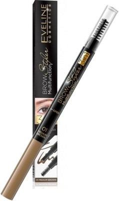 EVELINE BROW STYLER KREDKA DO BRWI 3w1 01 M BROWN