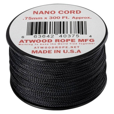Linka Atwood Rope Nano Cord 0,75mm/91m Czarna