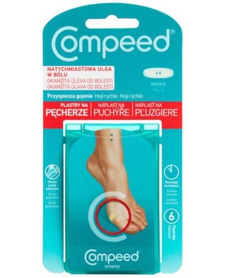 Compeed Plastry na pęcherze 2x6 cm wąskie 6 sztuk