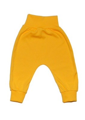 Spodnie bezuciskowe Basic żółte 80