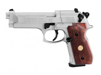 Pistolet wiatrówka Beretta M92 FS nickel/wood 4,5