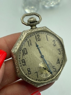 Stary zegarek ELGIN kieszonkowy pozłacany