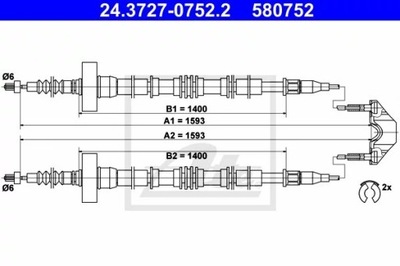 ATE 24.3727-0752 CIĘGŁO, ТОРМОЗ СТОЯНОЧНИЙ