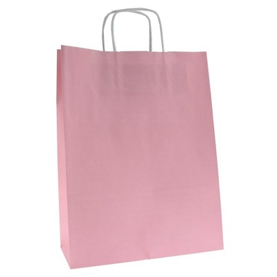 torby papierowe różowe pastelowe 24x10x32 cm 25szt