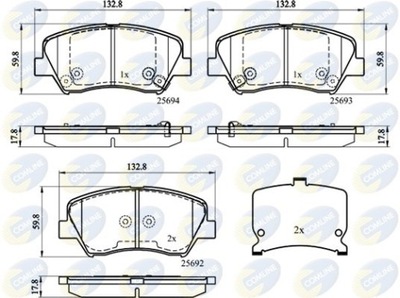 КОЛОДКИ ГАЛЬМІВНІ COMLINE (ODP.GDB3552/GDB3549) HYU