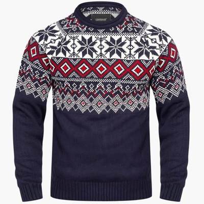 Sweter Męski Norweski Bluza Gruby Klasyczny