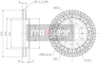 MAXGEAR 19-0948 ДИСК ТОРМОЗНОЙ