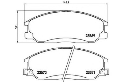 КОЛОДКИ ТОРМОЗНЫЕ HYUNDAI SANTA FE 01-06 ПЕРЕД BREM