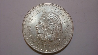 5 pesos Meksyk 1948 stan 1
