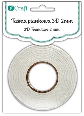 Taśma DWUSTRONNA PIANKOWA 3D dystansowa 2mm x 2,2m